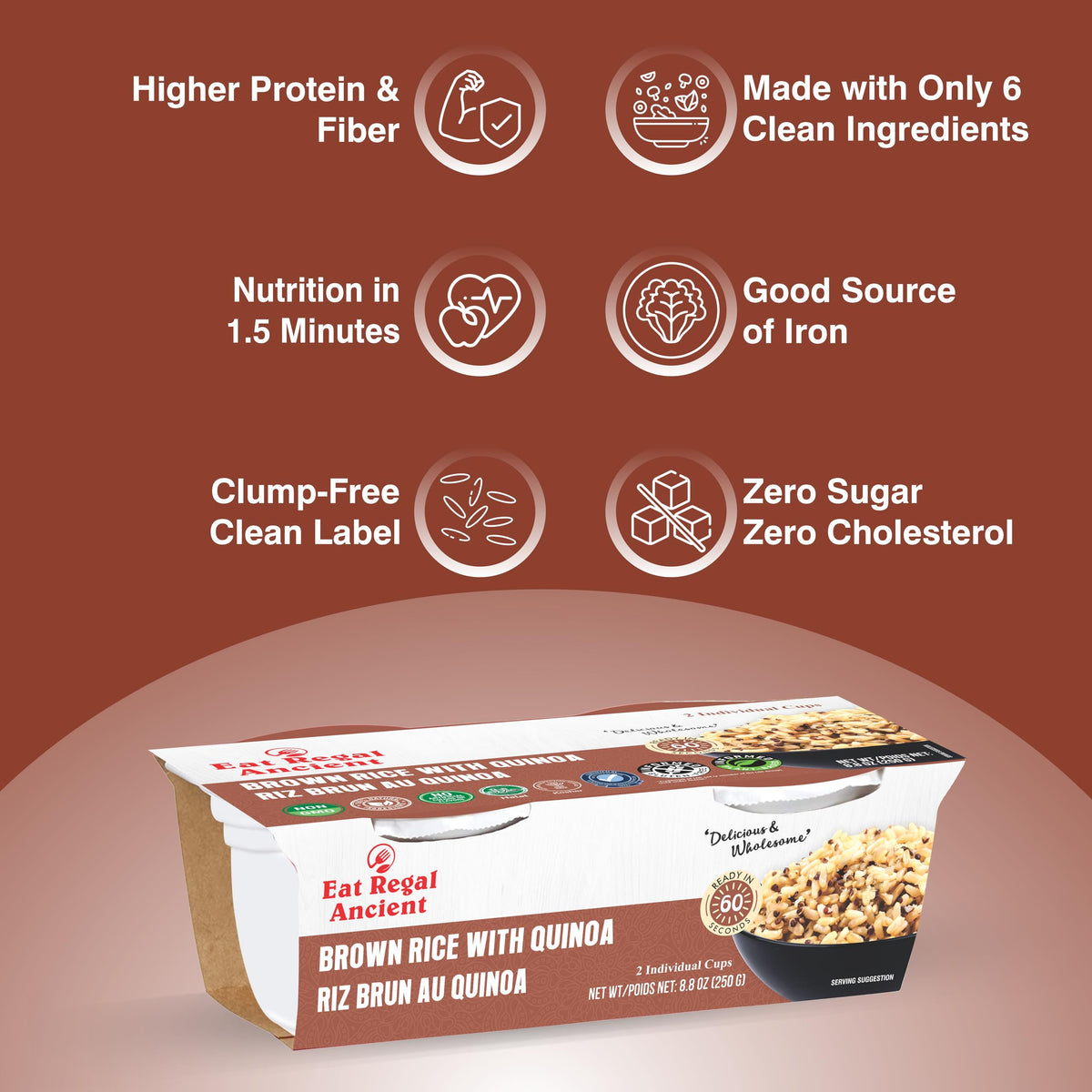 Regal brown rice quinoa cups vegan gluten-free option on the table