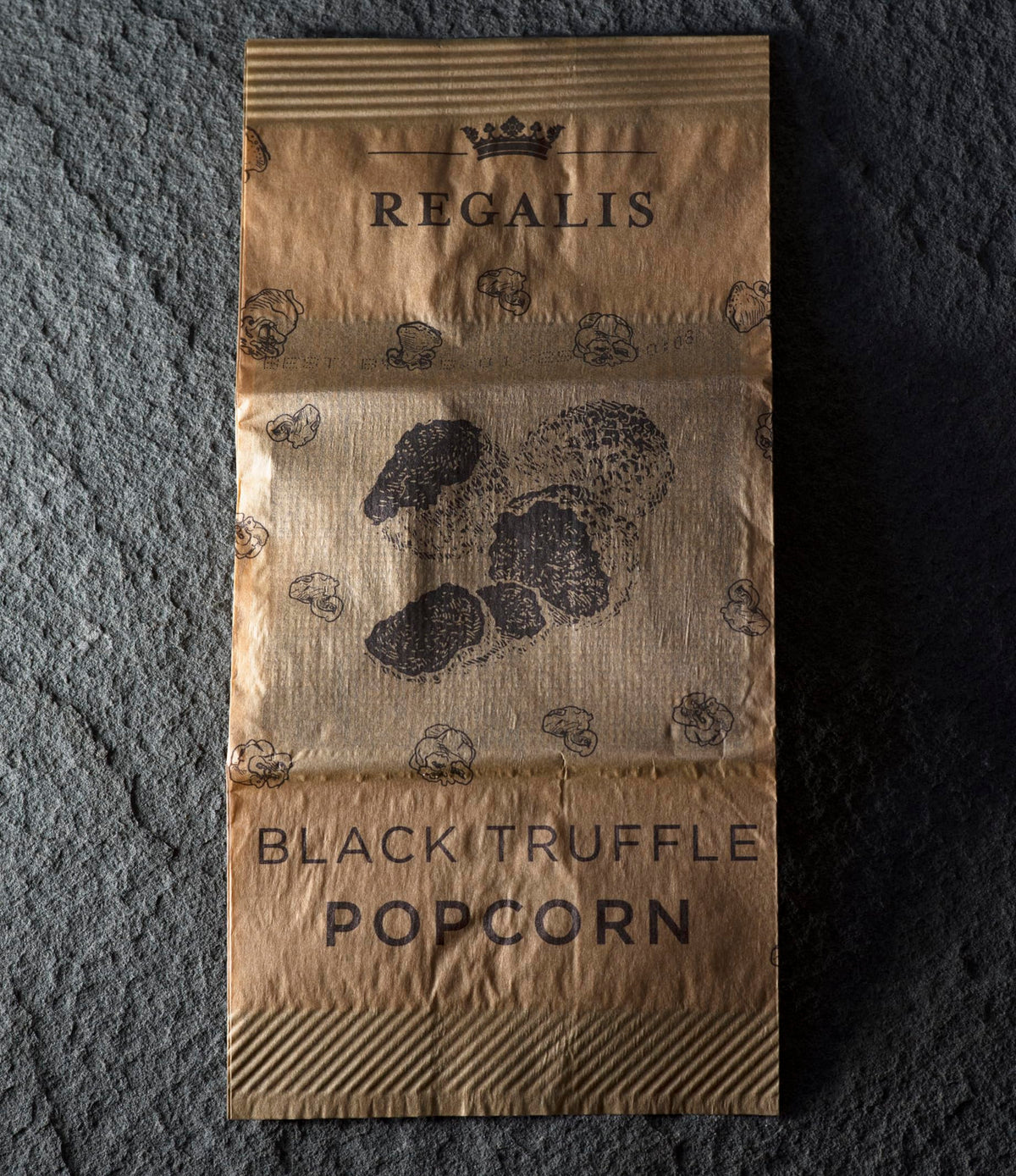 Regalis microwavable black truffle popcorn microwave-ready detail invites quick gourmet snacking.
