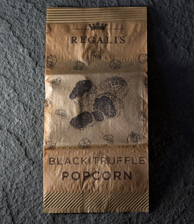 Regalis microwavable black truffle popcorn microwave-ready detail invites quick gourmet snacking.