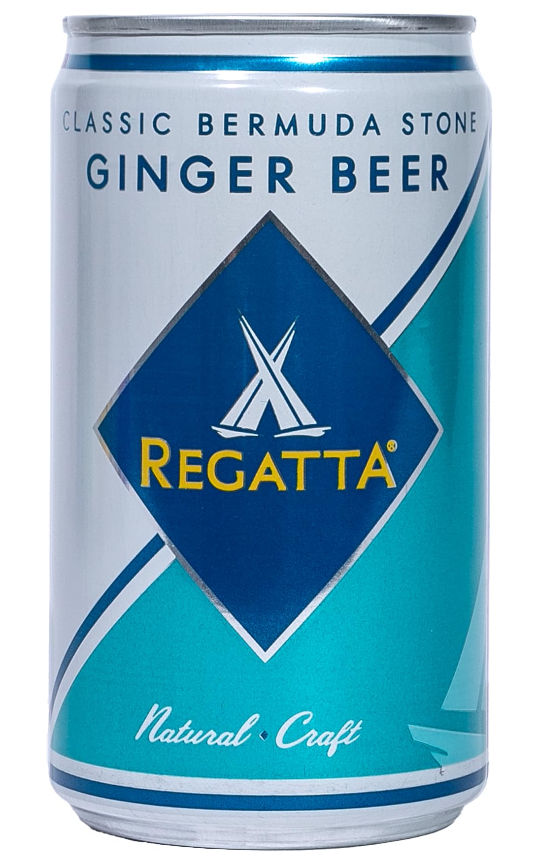 Regatta Ginger Beer can front, crisp flavor for mixed drinks