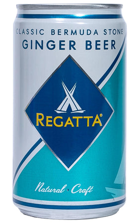 Regatta Ginger Beer can front, crisp flavor for mixed drinks