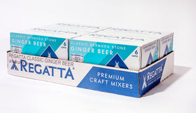 Regatta Ginger Beer cans stacked, great for entertaining guests