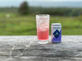 Regatta Pacific Sea Salt Club Soda being poured, enhancing a crisp, refreshing drink.