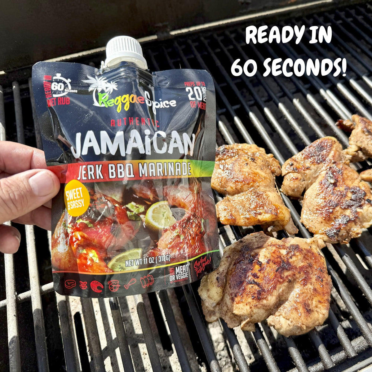 Reggae Spice chicken marinated with jerk marinade ready to cook