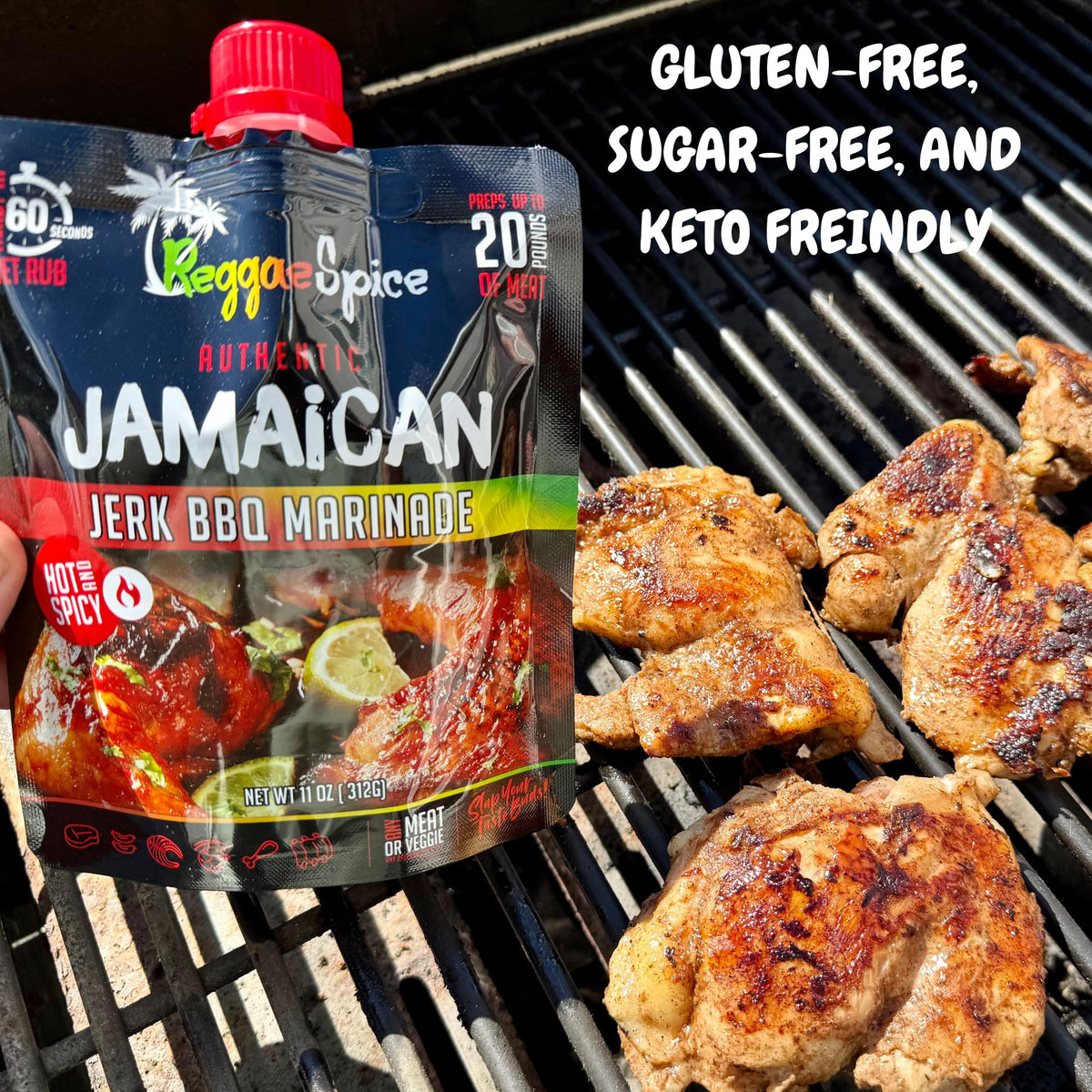 Reggae Spice jerk marinade ingredients blend highlighting bold spices.