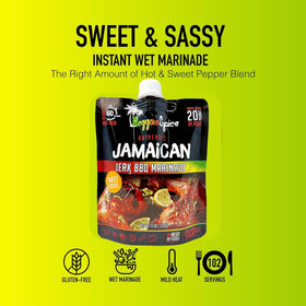 Reggae Spice Jamaican Jerk BBQ Marinade glaze on meat for a glossy finish