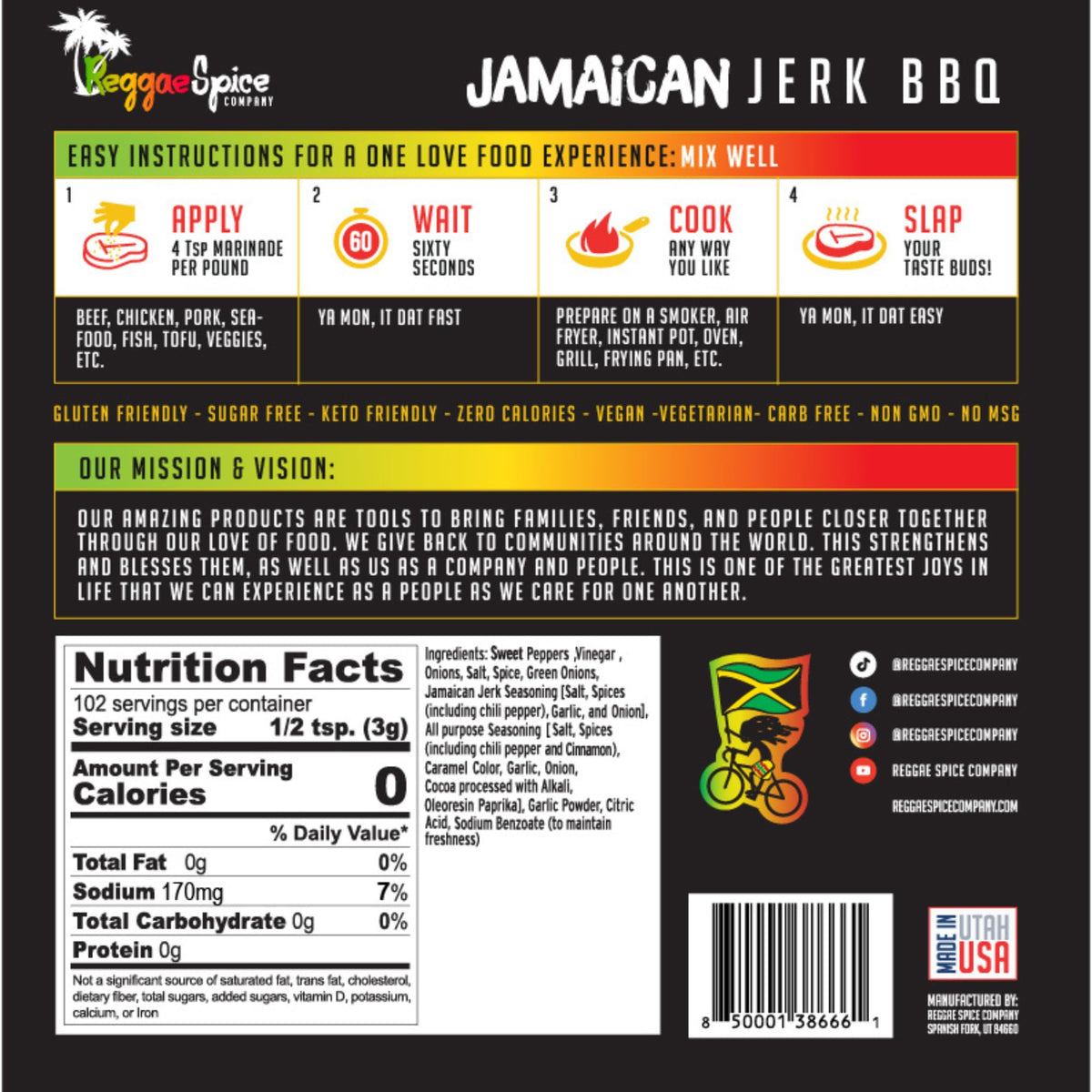 Reggae Spice spice closeup shows jerk blend texture