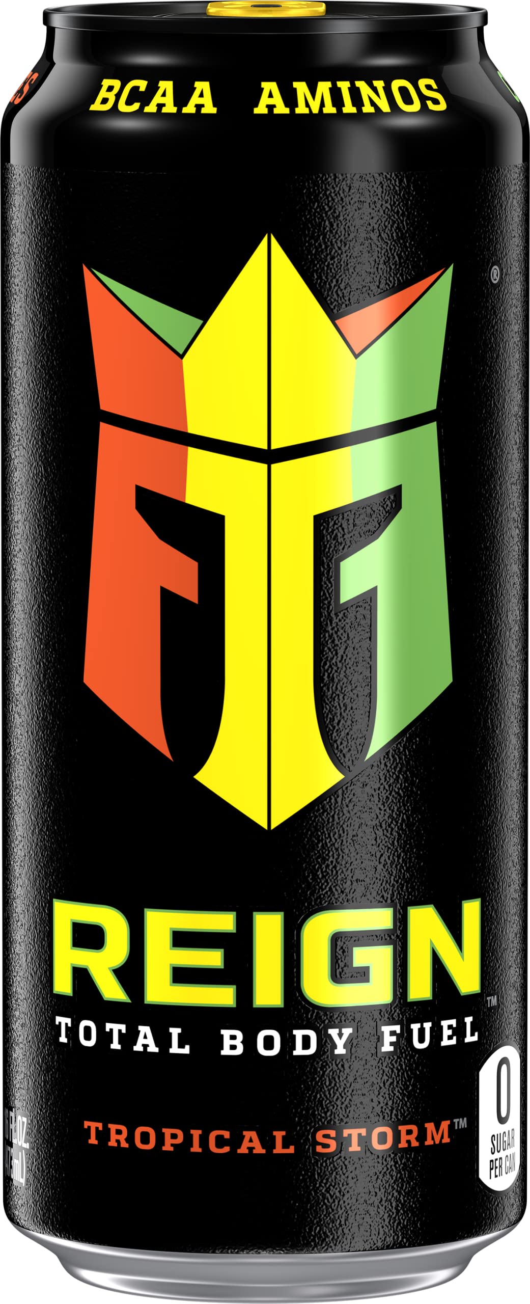 REIGN Total Body Fuel can front—zero sugar with 10 calories for clean fueling.