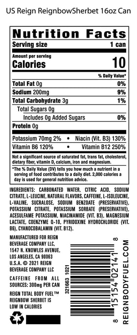 12-pack of REIGN Total Body Fuel for gym-ready convenience and routine fueling.