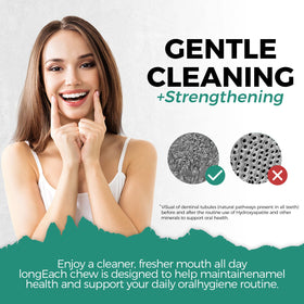 Enamel surface concept with hydroxyapatite bonding from REISHIKING gum.