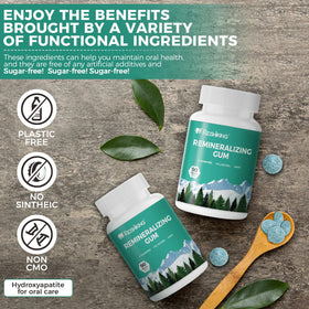 Xylitol formula in REISHIKING gum highlighted for sugar-free breath care.