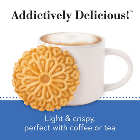 Reko Pizzelle pressed between two hot plates for a classic crisp texture.