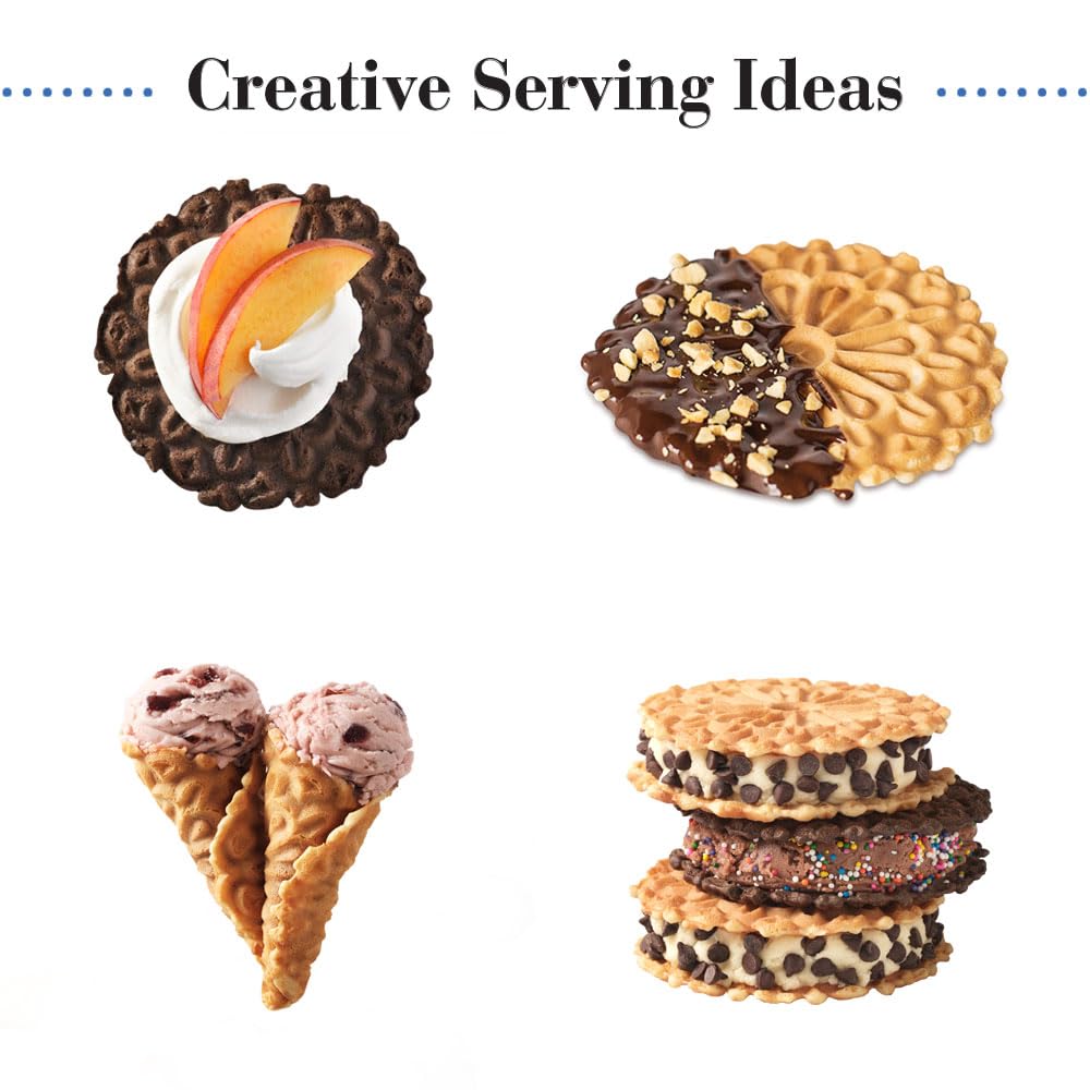 Reko Pizzelle vanilla flavor option among popular varieties for easy pairing.