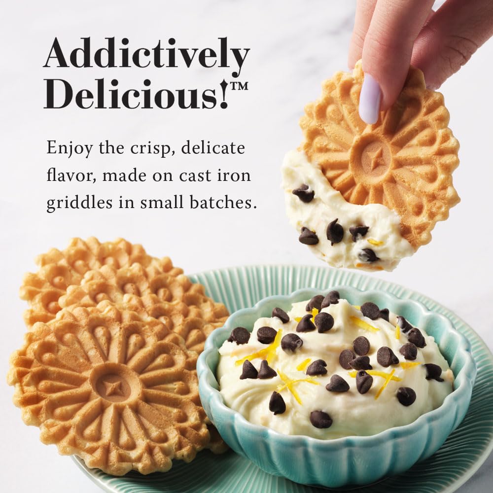 Reko Pizzelle Vanilla on-the-go 80-calorie snack option.