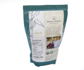 Relative Foods Organic Brown Sugar 3lb bag with measuring spoon, perfect for precise glazes.