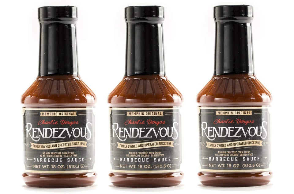 Rendezvous BBQ Sauce bottle front for smoky grilled dishes