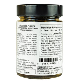 Renna Grilled Eggplants in Oil jar view with glossy oil and tender slices