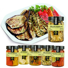 Renna Grilled Eggplants oil pool showcasing silky texture