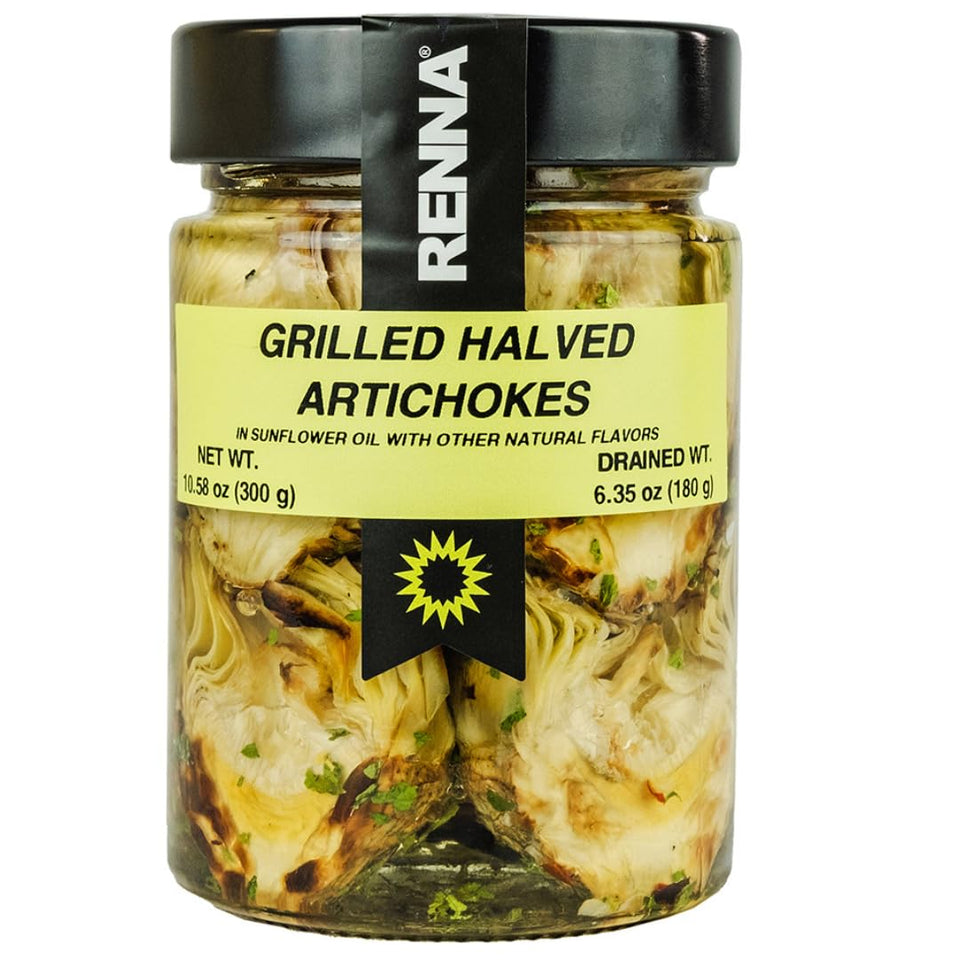 Renna grilled halved artichokes in oil showing premium texture and flavor