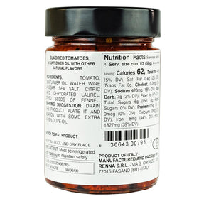 Renna sun-dried tomatoes on bruschetta; ready to elevate appetizers with Mediterranean flair.