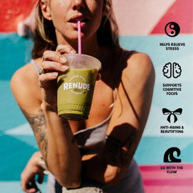 Renude Chaga Matcha packaging opened showing premium jar