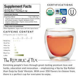 The Republic of Tea Signature 36-count tin packaging for a sustainable tea ritual.