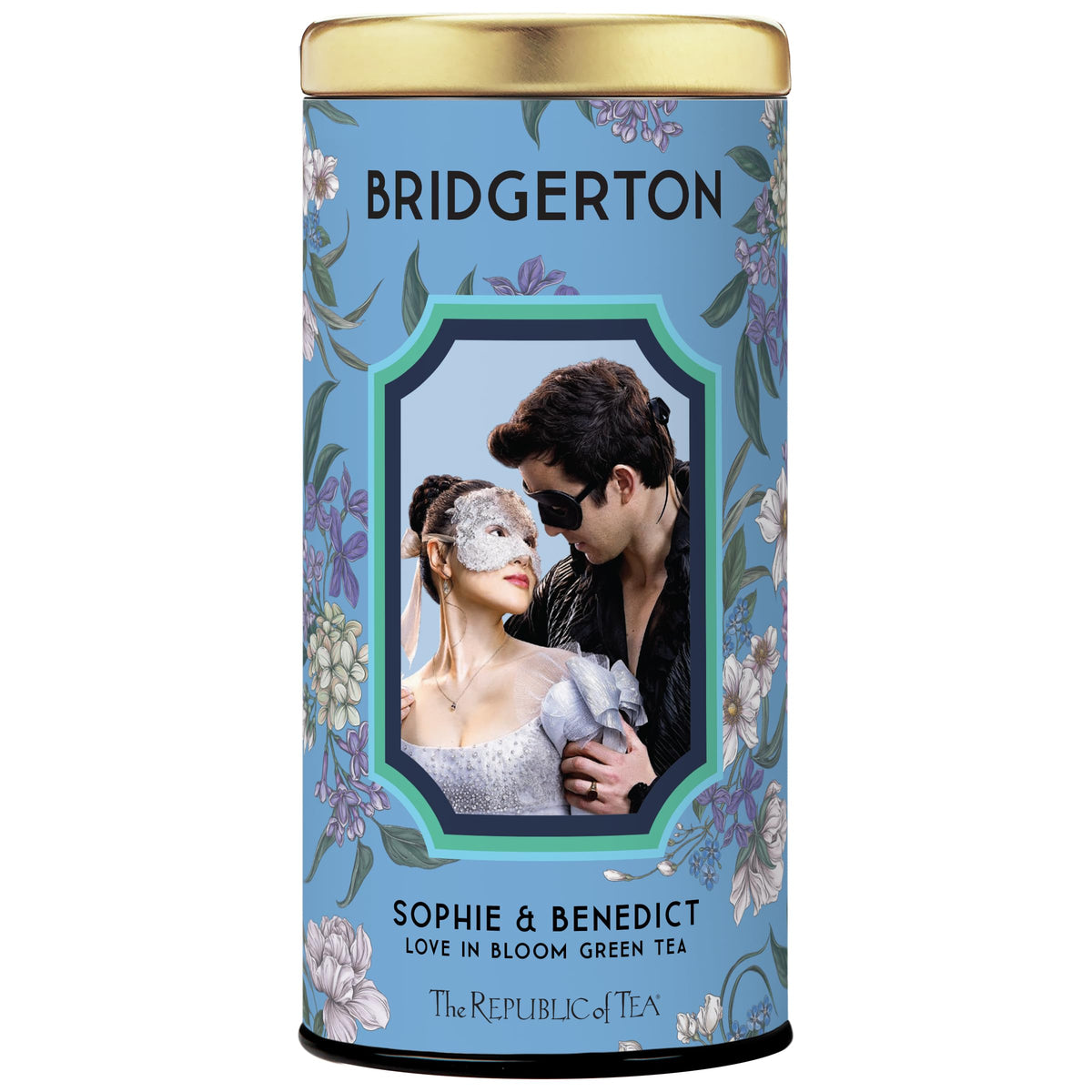 The Republic of Tea Bridgerton Love in Bloom green tea bag steeping for a fragrant cup