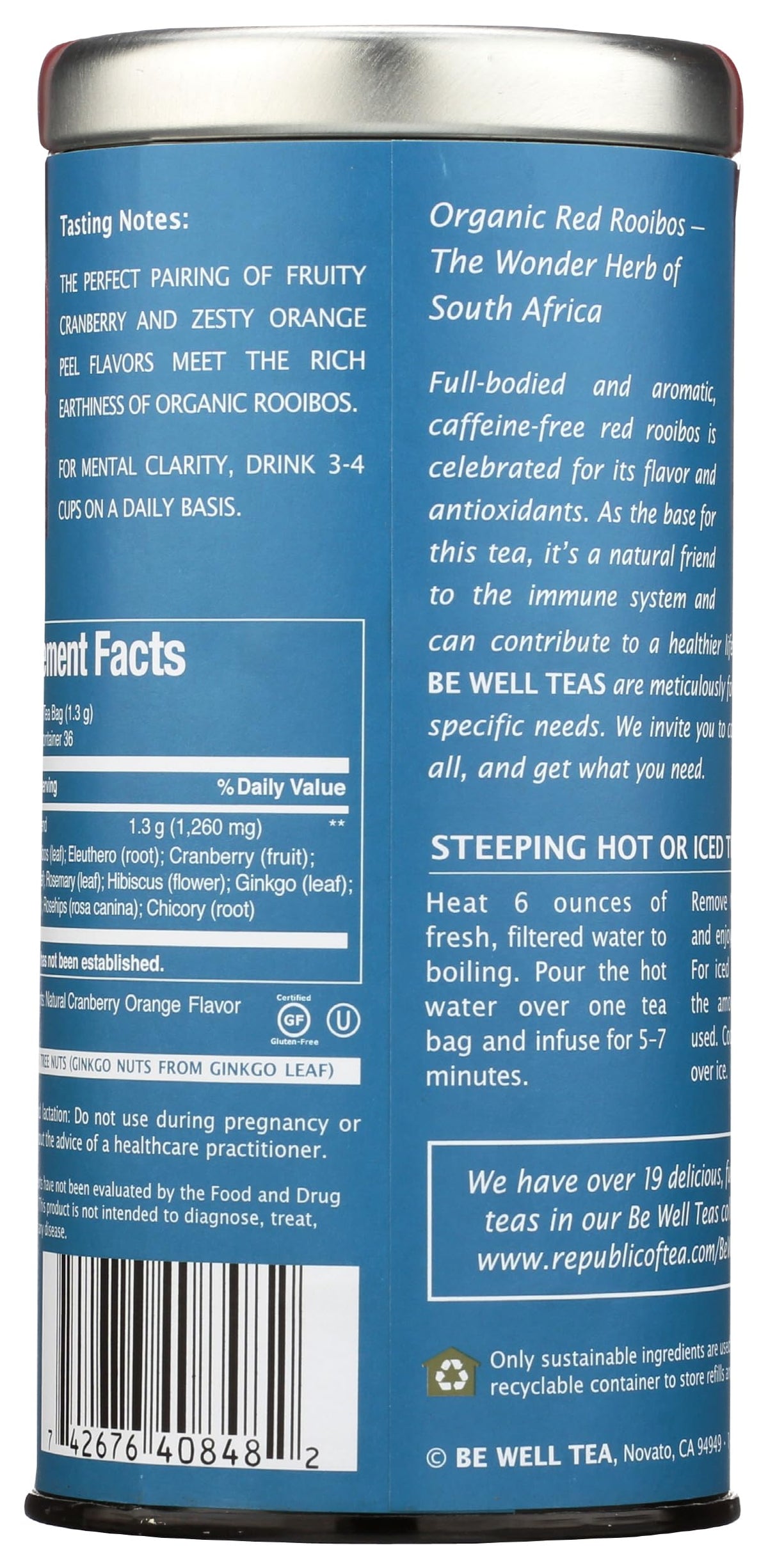 Ginkgo, eleuthero, and gotu kola botanicals in the Get Smart blend
