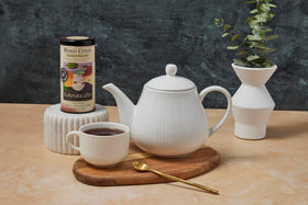 The Republic of Tea Metabolic Frolic cup ready for a relaxing afternoon.
