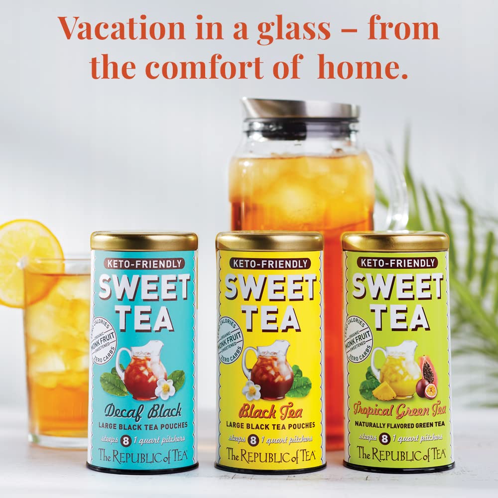 Republic of Tea monk fruit-sweetened tea highlights naturally zero-calorie flavor.