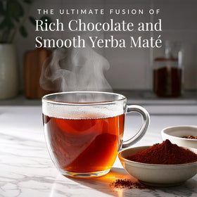 The Republic of Tea Organic Dark Cocoa powder adds bold chocolate notes.