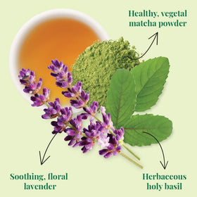 Republic of Tea Serenity holy basil leaves close-up, illustrating herbal depth