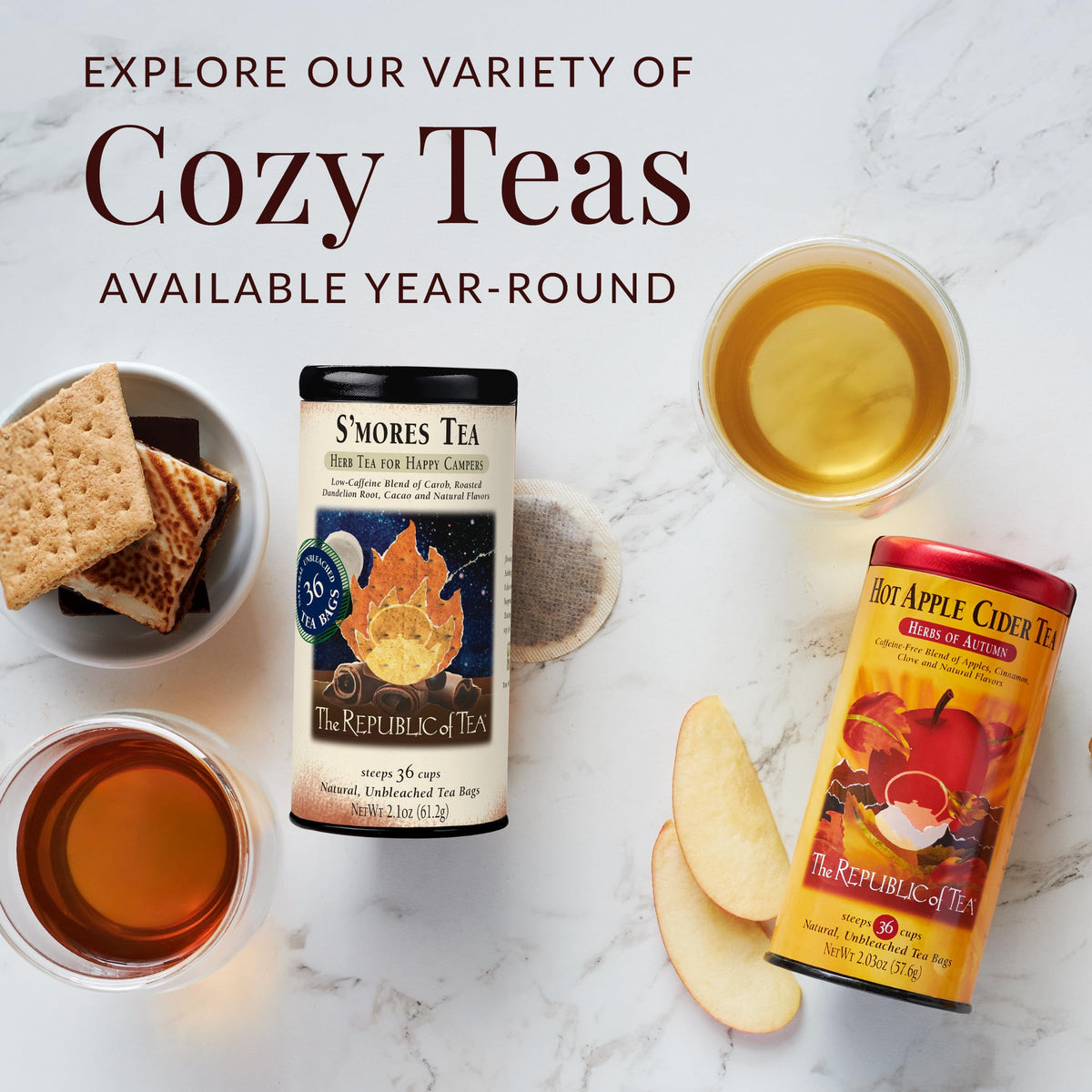Notes of cacao and carob in S’mores Herbal Chocolate Tea by The Republic of Tea