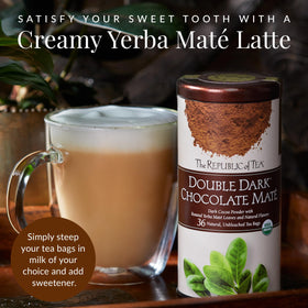 The Republic of Tea Steeping tea bag in a cup demonstrates a full-bodied brew.