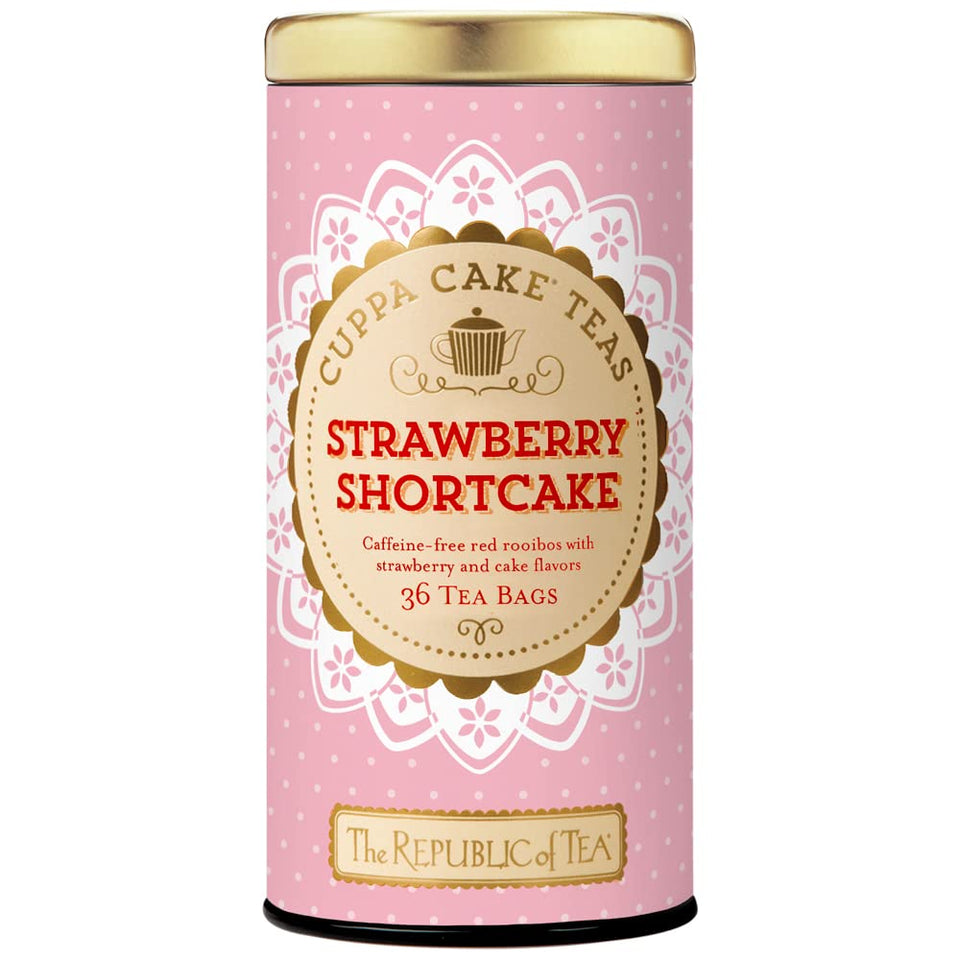 The Republic of Tea strawberry shortcake cuppa cake tea bags for caffeine-free delight