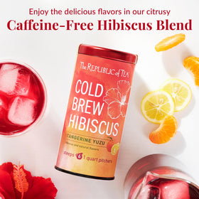 The Republic of Tea yuzu and tangerine flavor swirls in a refreshing cup.