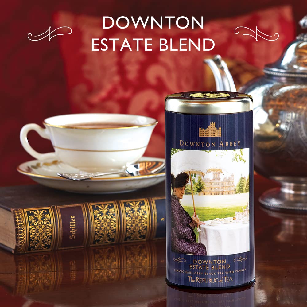 Downton Abbey Estate Blend canister on the kitchen counter for daily ritual