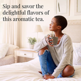 Earl Greyer tea bag in cup highlighting citrus aroma and flavor