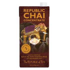 The Republic of Tea six-cartons pack demonstrates gluten-free, kosher, vegan credentials.