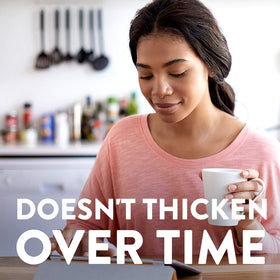 Coffee cup with Resource Thicken Up used to adjust thickness
