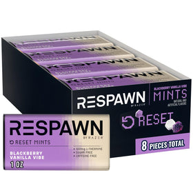 RESPAWN by Razer Blackberry Vanilla Mints bulk pack front view for fresh breath