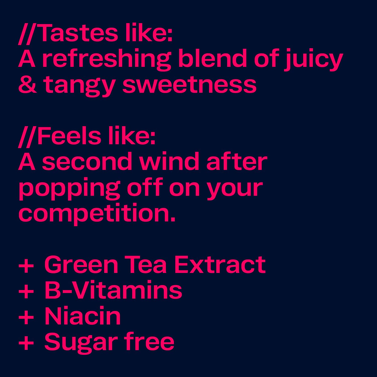 Close-up of a RESPAWN gum piece, highlighting flavor and low calories.