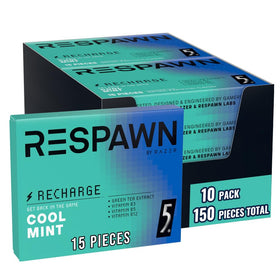 RESPAWN by RAZER energy gum cool mint bulk box front view boosts focus during gaming