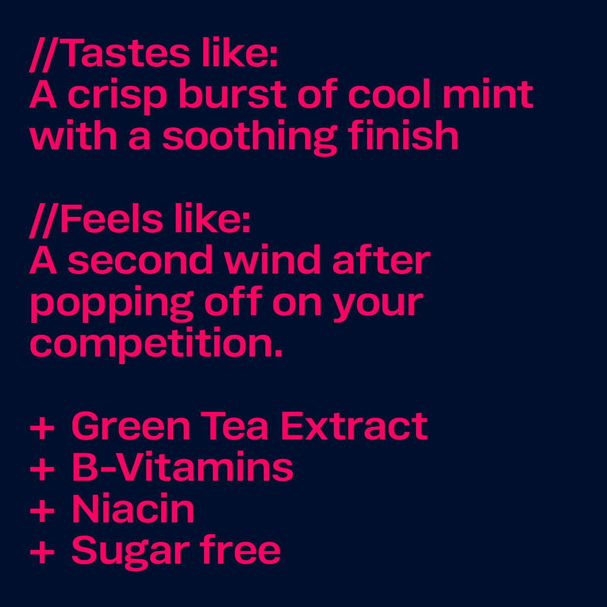 Closeup of RESPAWN energy gum with mint flavor held for close inspection