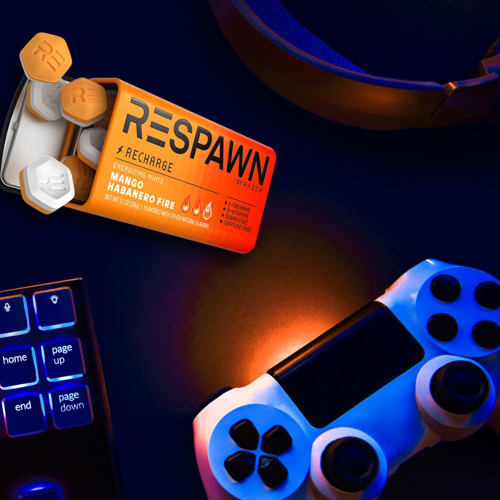 Desk setup with RESPAWN mints for study or work refresh