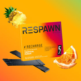 RESPAWN by Razer tropical punch gum open pack showing individual servings for portability.