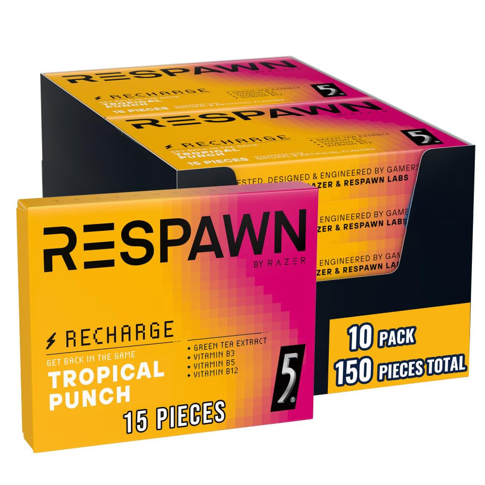 RESPAWN by Razer tropical punch gum pack for gaming sessions with focused energy.