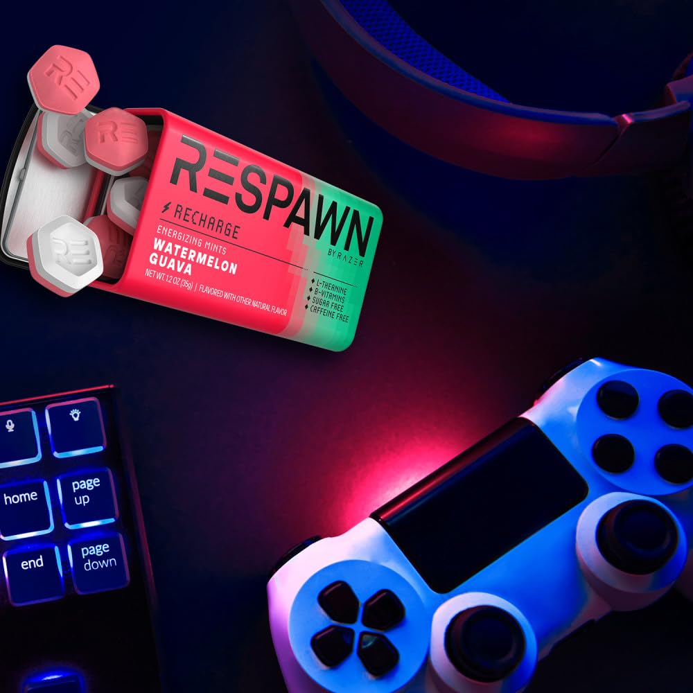 Gaming session with RESPAWN Watermelon Guava mints for a fruity refresh