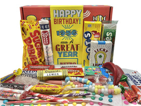 RETRO CANDY YUM 1956 gift box packaging evokes nostalgia and celebration.