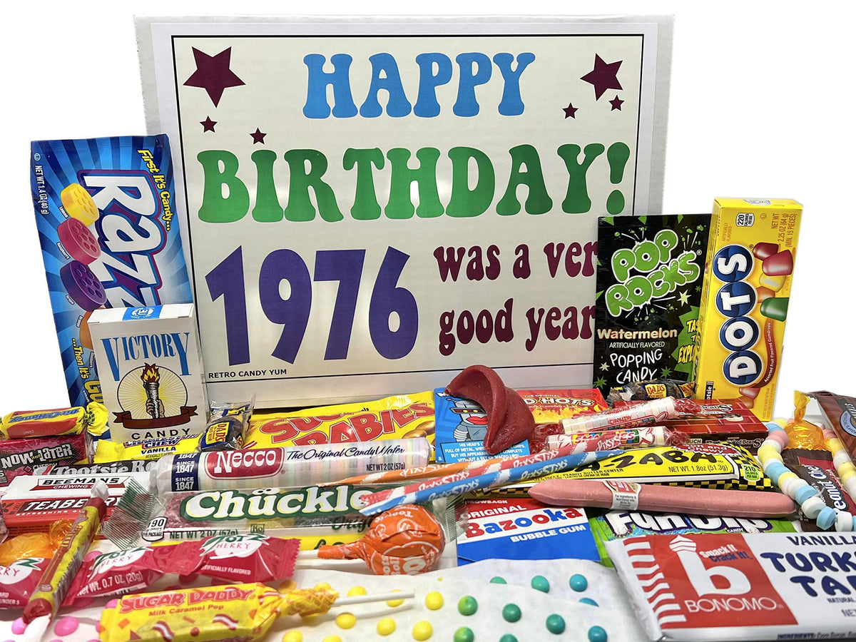 RETRO CANDY YUM 1976 box front view, ideal nostalgic gift